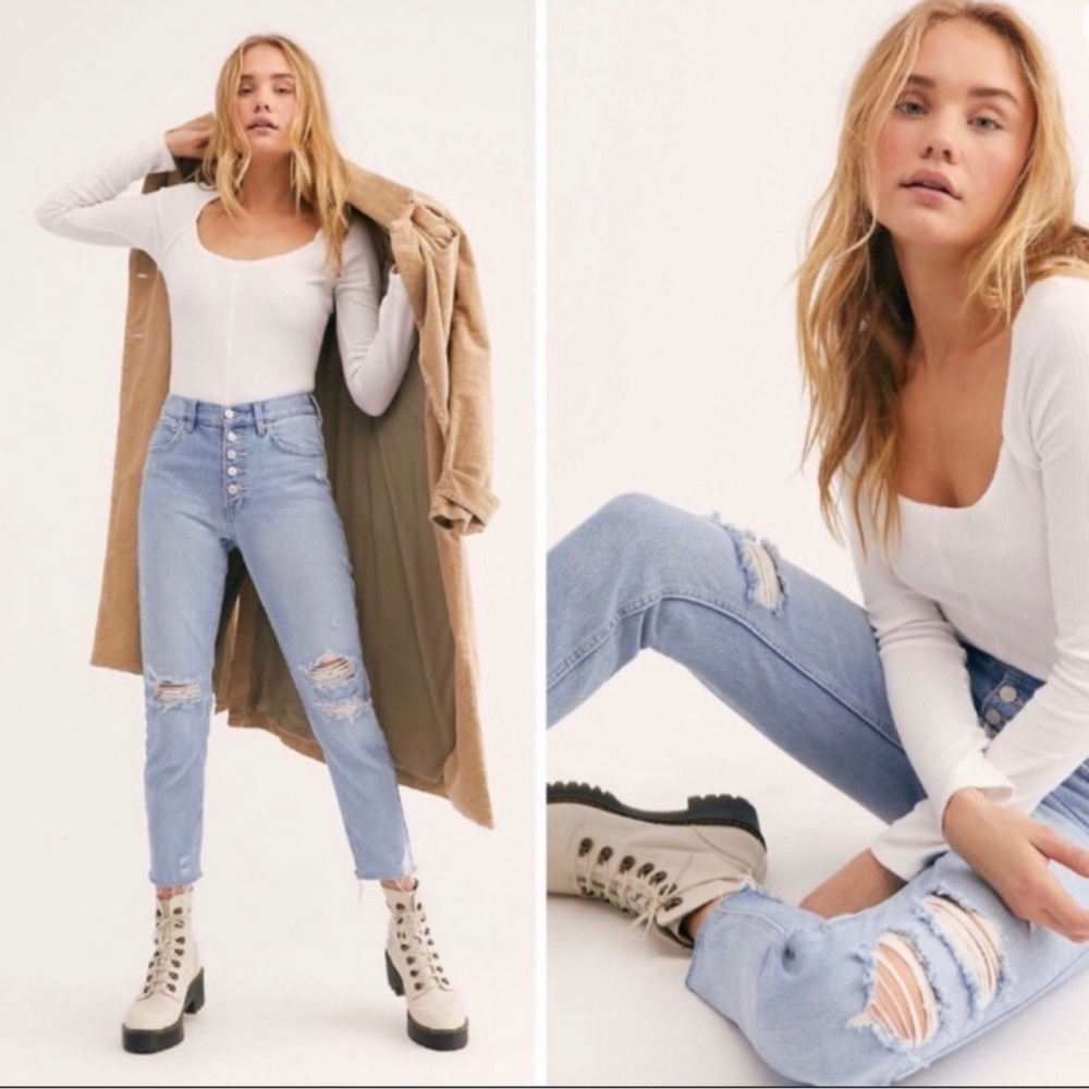We The Free by Free People Blossom Rigid High RiseSkinny Jeans Size 26
